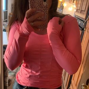 Fabletics Long Sleeve workout shirt pink S/M